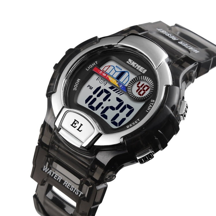 SKMEI 1450 Montre digitale transparente pour femme Étanchéité 50 m Montre de sport avec lumière LED