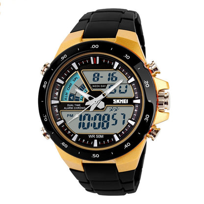 SKMEI 1016 Multifunctional Men Outdoor Sports Noctilucent Waterproof Double Digital Watch