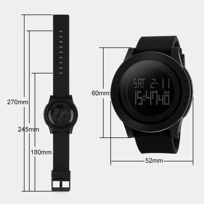 SKMEI 1142 Multifunctional Men Outdoor Sports Noctilucent Waterproof Silica Gel Digital Watch