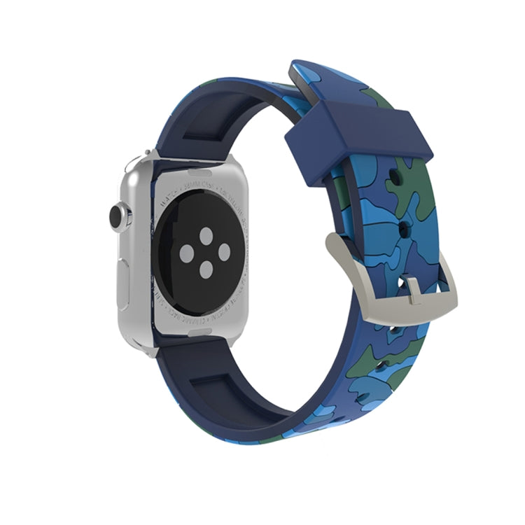 For Apple Watch Series 3 & 2 & 1 38mm Fashion Camouflage Pattern Silicone Watch Band, 38mm