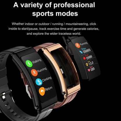 K13 1.14 inch Leather Band Earphone Detachable Smart Watch Support Bluetooth Call, Leather Band (Black), Leather Band (Brown)