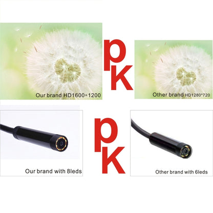 YPC110 8mm 2.0MP HD Camera WiFi Endoscope Snake Tube Inspection Camera with 8 LED, Waterproof IP68, Lens Diameter: 8mm, Length: 2m, Soft Line, 2m Soft Line