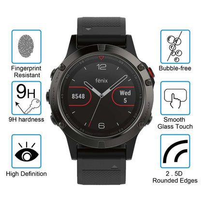 2 PCS ENKAY Hat-Prince for Garmin Fenix 5 Smart Watch 0.2mm 9H Surface Hardness 2.15D Explosion-proof Tempered Glass Screen Film