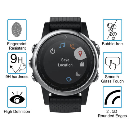 2 PCS ENKAY Hat-Prince for Garmin Fenix 5S Smart Watch 0.2mm 9H Surface Hardness 2.15D Explosion-proof Tempered Glass Screen Film