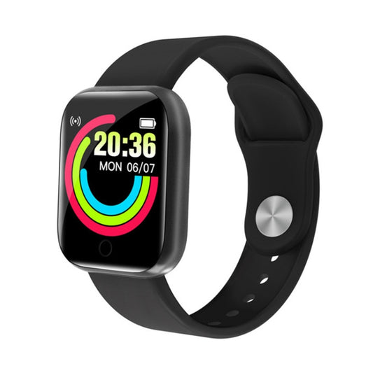 Montre intelligente Y68 1,44 pouce, prise en charge de la surveillance de la fréquence cardiaque, de la pression artérielle et de l'oxygène sanguin, Y68 Noir, Y68 Rose, Y68 Blanc