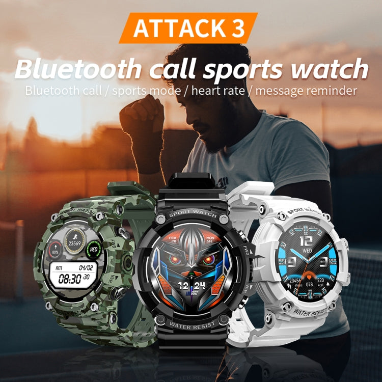 LOKMAT ATTACK 3 Montre Connectée Sport et Fitness avec Écran TFT de 1,28 pouces, Prise en Charge des Appels Bluetooth, ATTACK 3