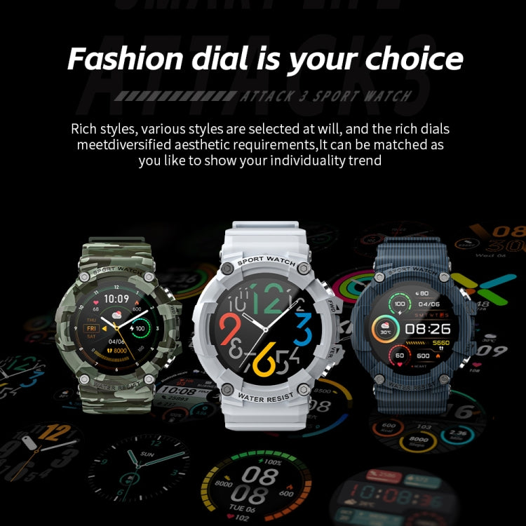 LOKMAT ATTACK 3 Montre Connectée Sport et Fitness avec Écran TFT de 1,28 pouces, Prise en Charge des Appels Bluetooth, ATTACK 3