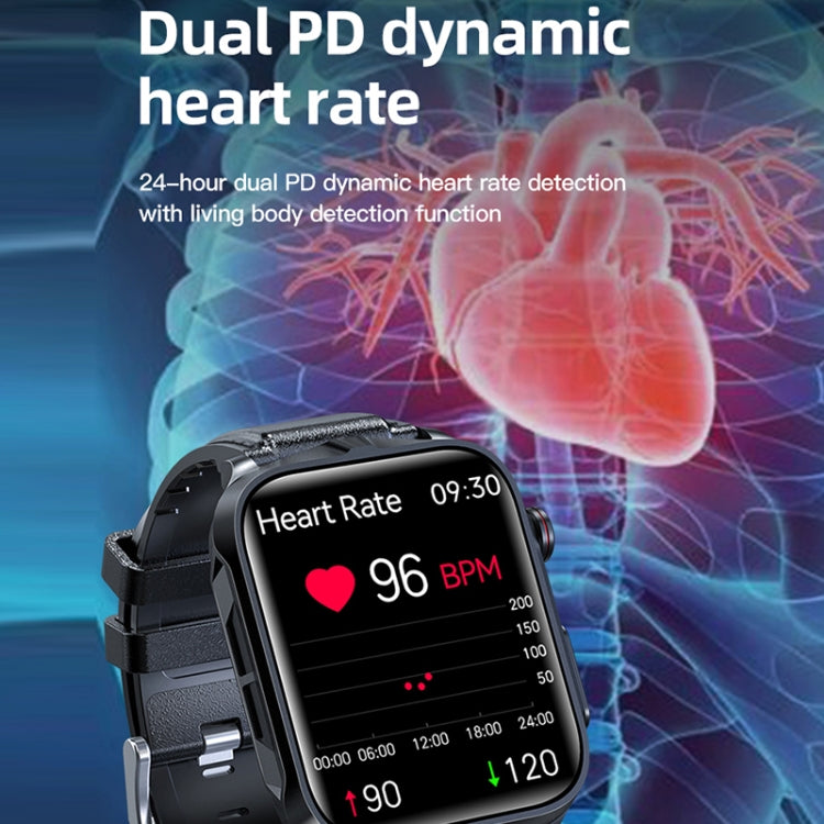 TK11P 1.83 inch IPS Screen IP68 Waterproof Silicone Band Smart Watch, Support Stress Monitoring / ECG, Silicone Band (Black), Silicone Band (Blue), Silicone Band (Red)