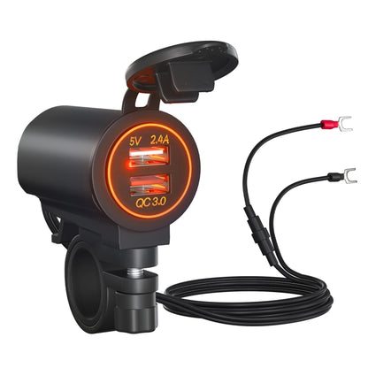 ZH-723F5 Chargeur de voiture / moto double USB à charge rapide QC3.0 pour téléphone portable