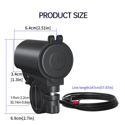 ZH-723F5 Chargeur de voiture / moto double USB à charge rapide QC3.0 pour téléphone portable