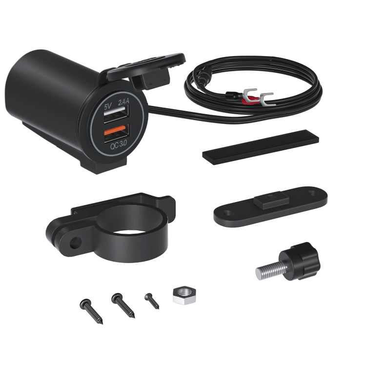 ZH-723F5 Chargeur de voiture / moto double USB à charge rapide QC3.0 pour téléphone portable