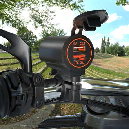ZH-723F5 Chargeur de voiture / moto double USB à charge rapide QC3.0 pour téléphone portable