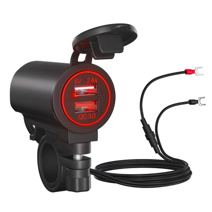 ZH-723F5 Chargeur de voiture / moto double USB à charge rapide QC3.0 pour téléphone portable