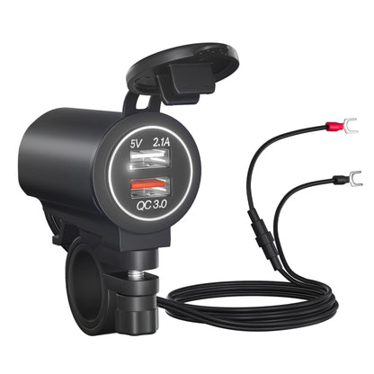 ZH-723F5 Chargeur de voiture / moto double USB à charge rapide QC3.0 pour téléphone portable