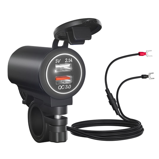 ZH-723F5 Car / Motorcycle QC3.0 Cell Phone Fast Charging Dual USB Car Charger