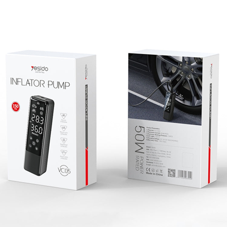 Mini-pompe de gonflage de voiture filaire portable Yesido VC05, VC05