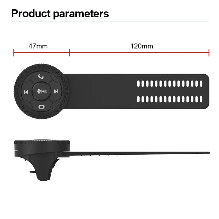 Universal Strap Shape Steering Wheel Remote Control Car Multimedia Wireless Button Remote Control, Strap Shape Silver, Strap Shape Black