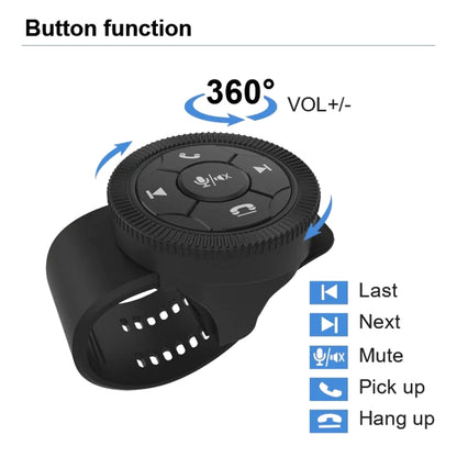 Universal Strap Shape Steering Wheel Remote Control Car Multimedia Wireless Button Remote Control, Strap Shape Silver, Strap Shape Black