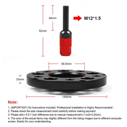 For Mercedes-Benz 20mm Car Modified Wheel Hub Flange Center Wheel Spacer with M12x1.5 Screws, 20mm