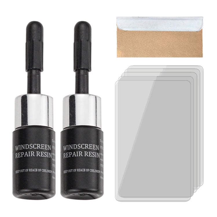 2 en 1 3 ml Fluide de réparation de pare-brise de voiture sans peinture avec outil, Fluide de réparation 2 en 1 (Noir), Fluide de réparation 2 en 1 (Blanc)