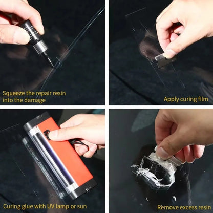 2 en 1 3 ml Fluide de réparation de pare-brise de voiture sans peinture avec outil, Fluide de réparation 2 en 1 (Noir), Fluide de réparation 2 en 1 (Blanc)
