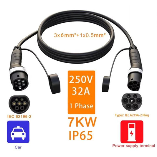 Feyree European Standard New Energy Electric Vehicle Charging Pile Double-ended Extension Cable, 250V 32A