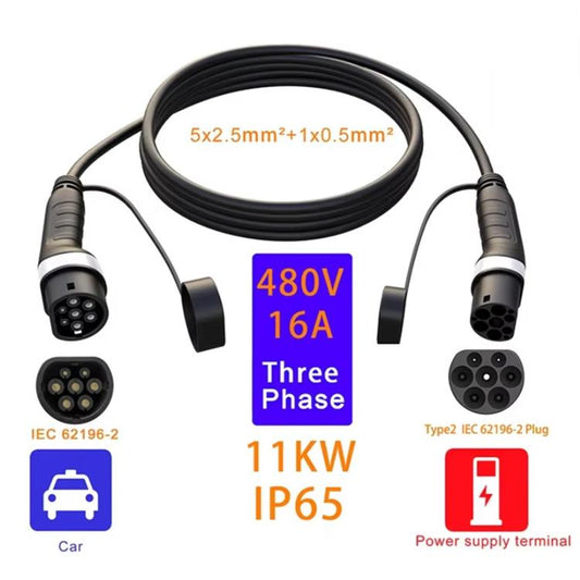 Feyree European Standard New Energy Electric Vehicle Charging Pile Double-ended Extension Cable, 480V 16A