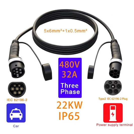 Feyree European Standard New Energy Electric Vehicle Charging Pile Double-ended Extension Cable, 480V 32A