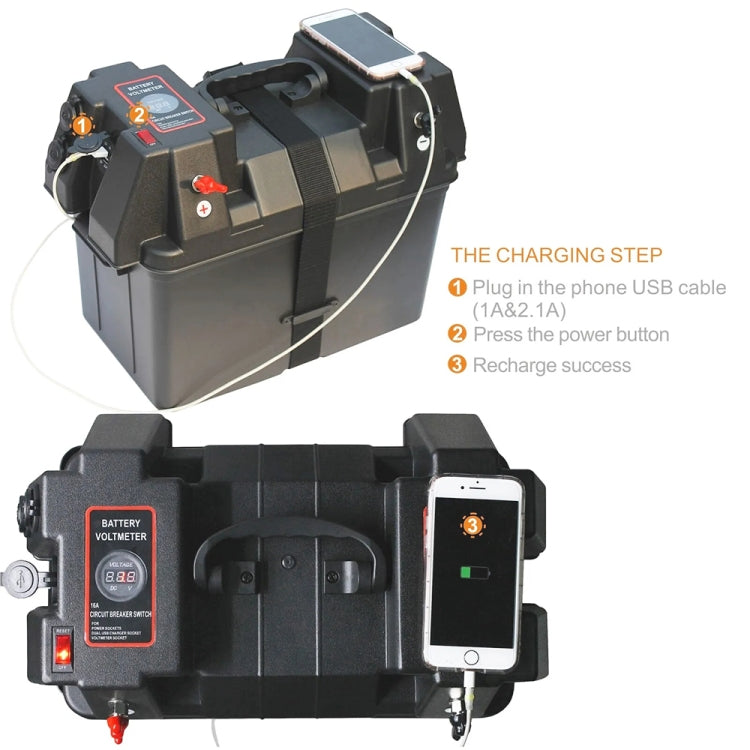 Outdoor Portable Multifunctional Battery Box 12V USB Output Emergency Power Supply