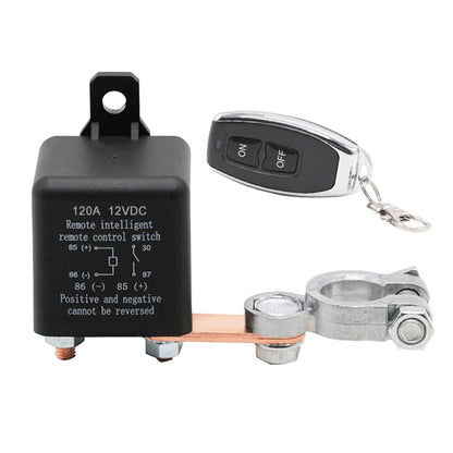 ZL180 12V 120A Car Relay Remote Rireless Battery Isolator with Battery Clip x 2 & Remote Control x 2, 12V 120A   with Battery Clip x 2 & Remote Control x 2