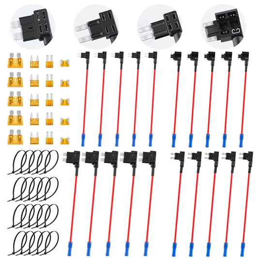 20 in 1 Car Blade Fuse Holder Kits with Cable, 20 in 1