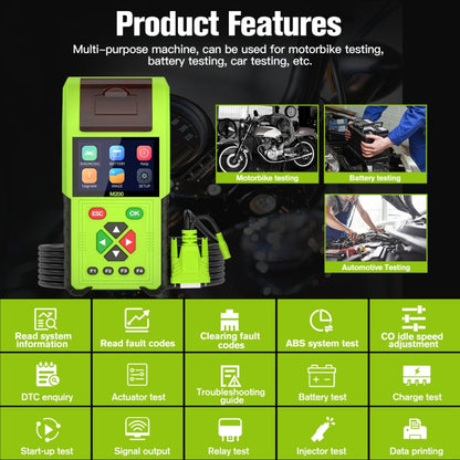 JDiag M200 8V-30V OBD Motorcycles Diagnostic Instrument with Data Printing, Full Version, M200 Full Version