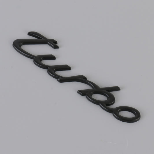 Pegatinas decorativas personalizadas de aleación de aluminio para coche TURBO, tamaño: 13 x 3 x 0.3 cm