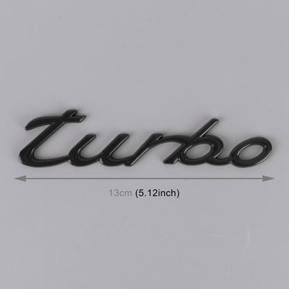 Car TURBO Personalized Aluminum Alloy Decorative Stickers, Size: 13x3x0.3cm