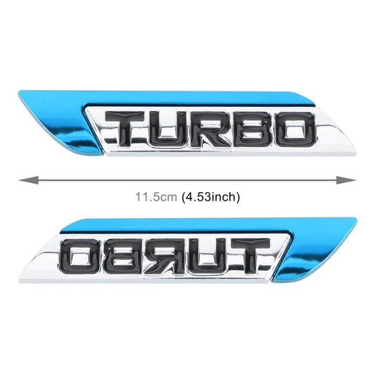 1 par de pegatinas decorativas personalizadas de aleación de aluminio para coche Turbo, tamaño: 11.5 x 2.5 x 0.5 cm, Turbo