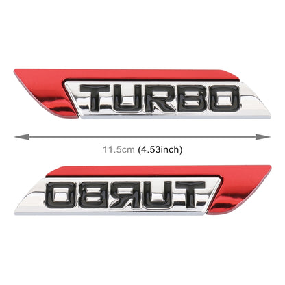 1 Pair Car Turbo Personalized Aluminum Alloy Decorative Stickers, Size: 11.5 x 2.5 x 0.5cm, Turbo