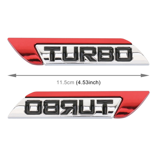 1 Pair Car Turbo Personalized Aluminum Alloy Decorative Stickers, Size: 11.5 x 2.5 x 0.5cm, Turbo