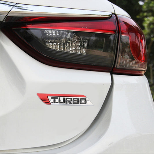 1 Pair Car Turbo Personalized Aluminum Alloy Decorative Stickers, Size: 11.5 x 2.5 x 0.5cm, Turbo