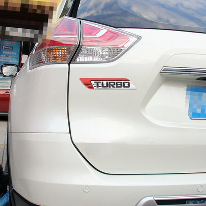 1 Pair Car Turbo Personalized Aluminum Alloy Decorative Stickers, Size: 11.5 x 2.5 x 0.5cm, Turbo