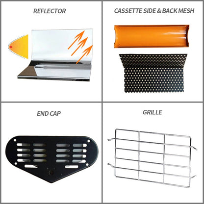 220V 1050W Heat Light Infrared Dryer Spray Paint Heating Curing Lamp Baking Booth Heater, US Plug, 1050W, US Plug