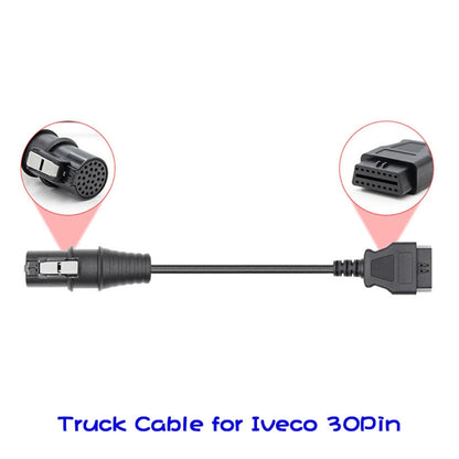 For Iveco 30 Pin Male to OBDII 16 Pin Female Truck Adapter Cable, For Iveco