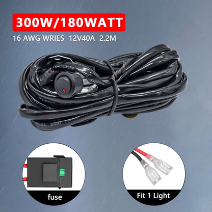 D0034 Off-road Vehicle 300W Round Waterproof Switch Light Wiring Harness, D0034