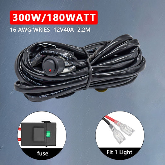 D0034 Off-road Vehicle 300W Round Waterproof Switch Light Wiring Harness, D0034
