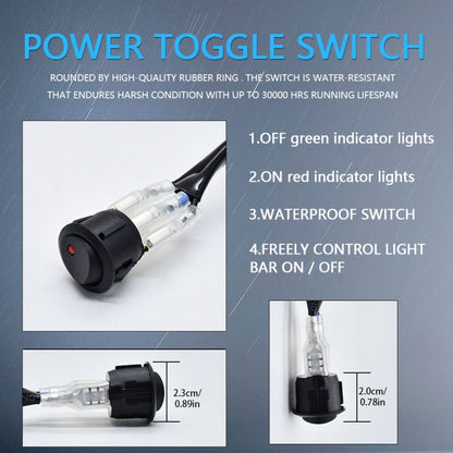 D0034 Off-road Vehicle 300W Round Waterproof Switch Light Wiring Harness, D0034