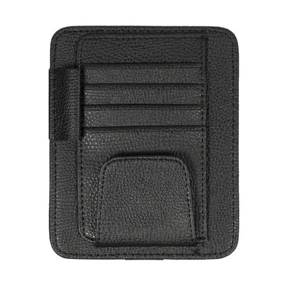 Multifunctional Car Litchi Pattern Glasses Holder Sun Visor Bill Holder, Glasses Holder