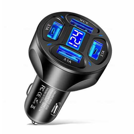 WGS-G36 3.1A Chargeur de voiture 4 en 1 à affichage numérique avec voltmètre, WGS-G36