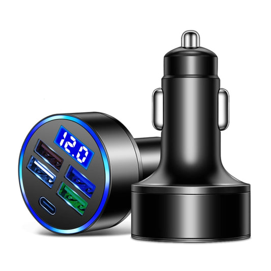 Chargeur de voiture 5 en 1 avec affichage numérique 3,1 A et voltmètre, SKU-04-4