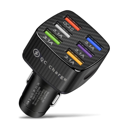 Chargeur de voiture luminescent USB BK-360 6 en 1 QC3.0+3.1A, BK-360