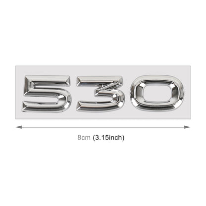 Car Number 530 Metal Personalized Decorative Stickers, Size: 8 x 2.5 x 0.5cm, Number 530