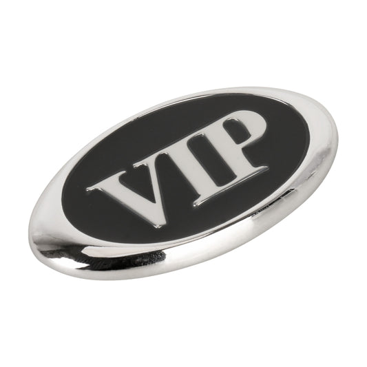 Pegatinas decorativas personalizadas de metal VIP de estilo ovalado para coche, tamaño: 6.5 x 3.5 x 0.5 cm, estilo ovalado VIP